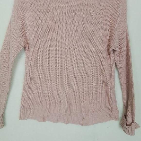 American Eagle Cotton Blend Knit Sweater Size Medium in Pink - Picture 4 of 12
